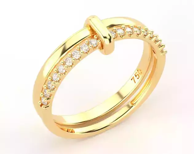 Double Rings With Gems