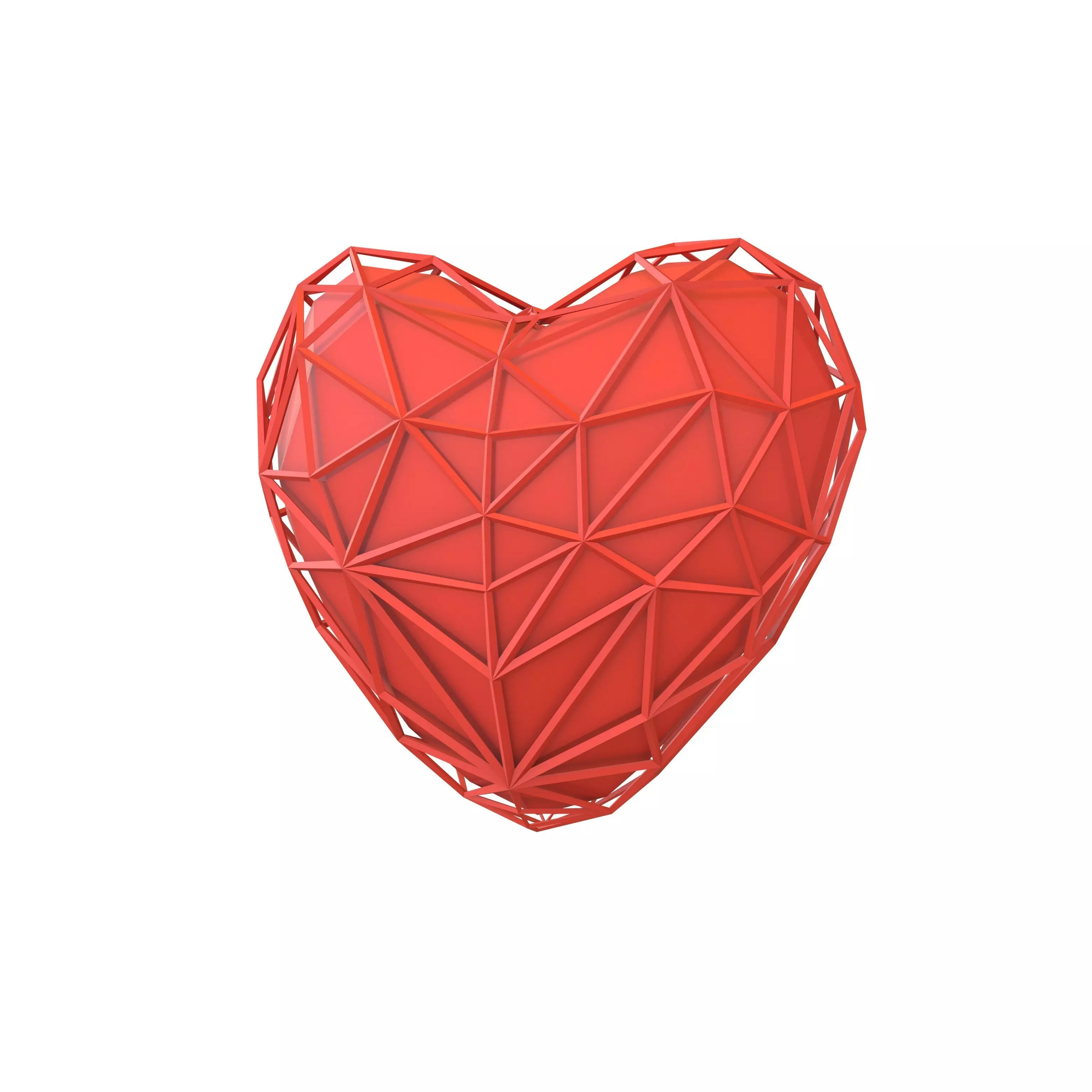 Stylish Heart V4 001 Low-poly 3D model