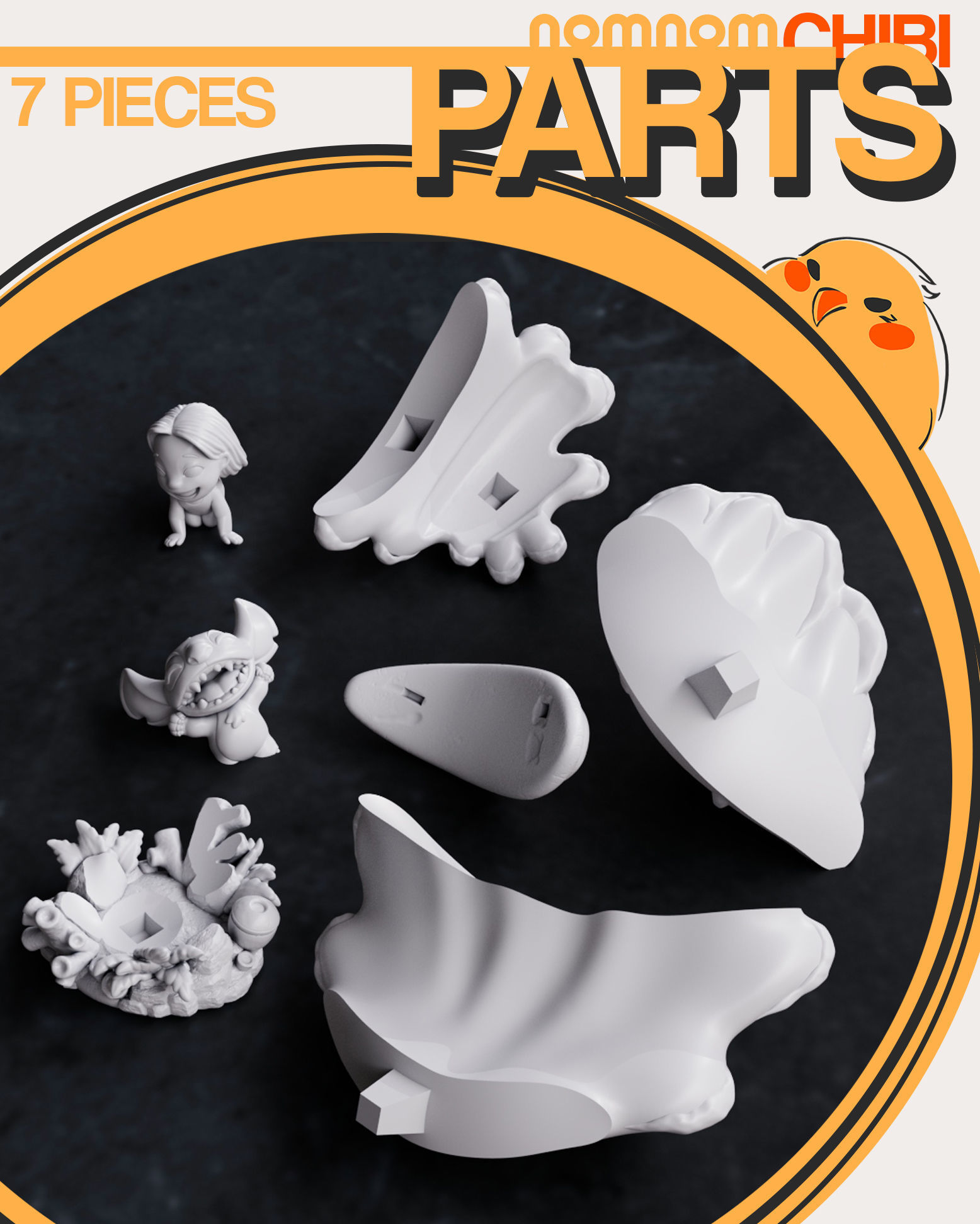 Chibi Lilo and Stitch 3D print model_1