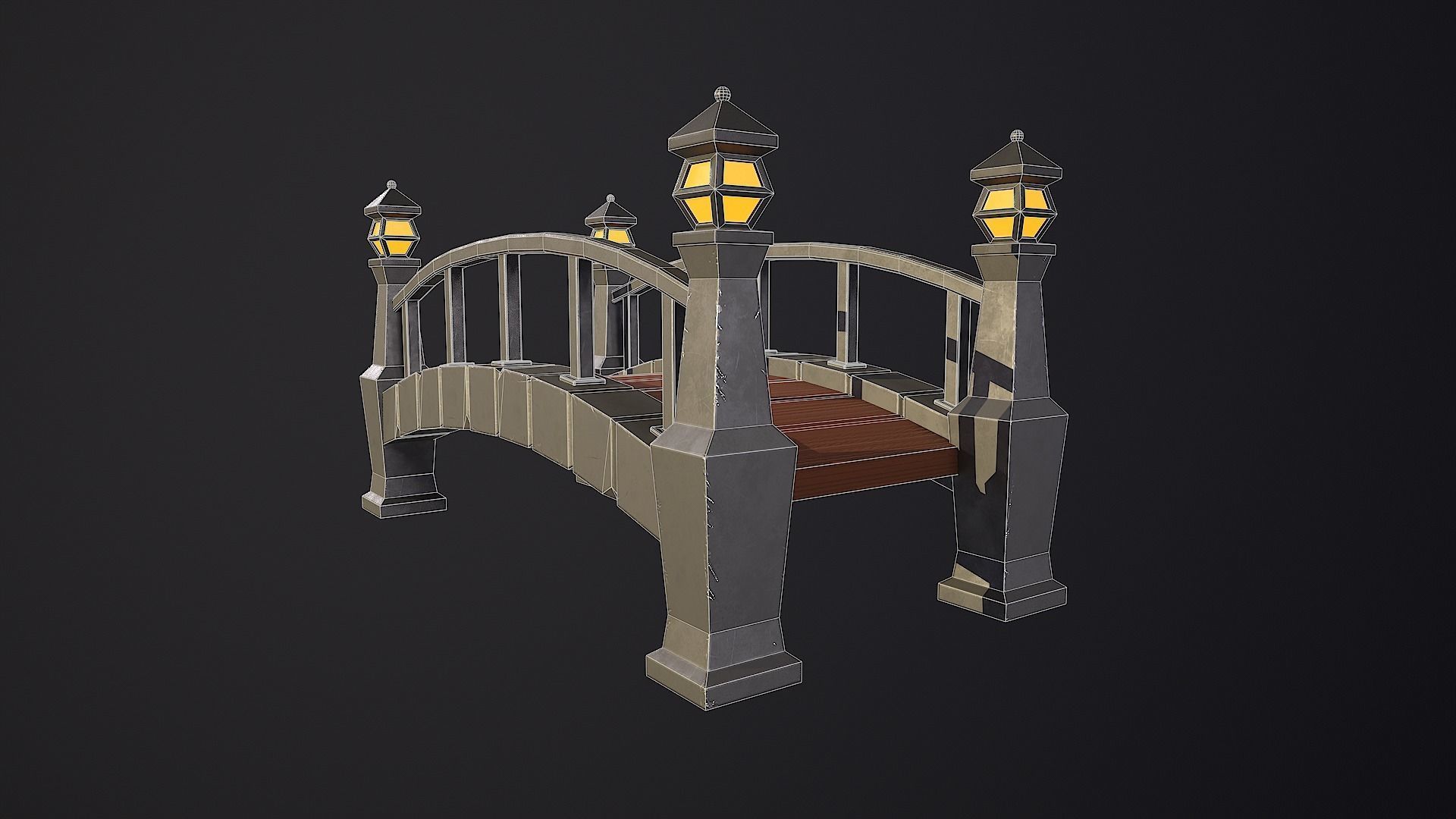 Stylized Bridge Low-poly 3D model_4