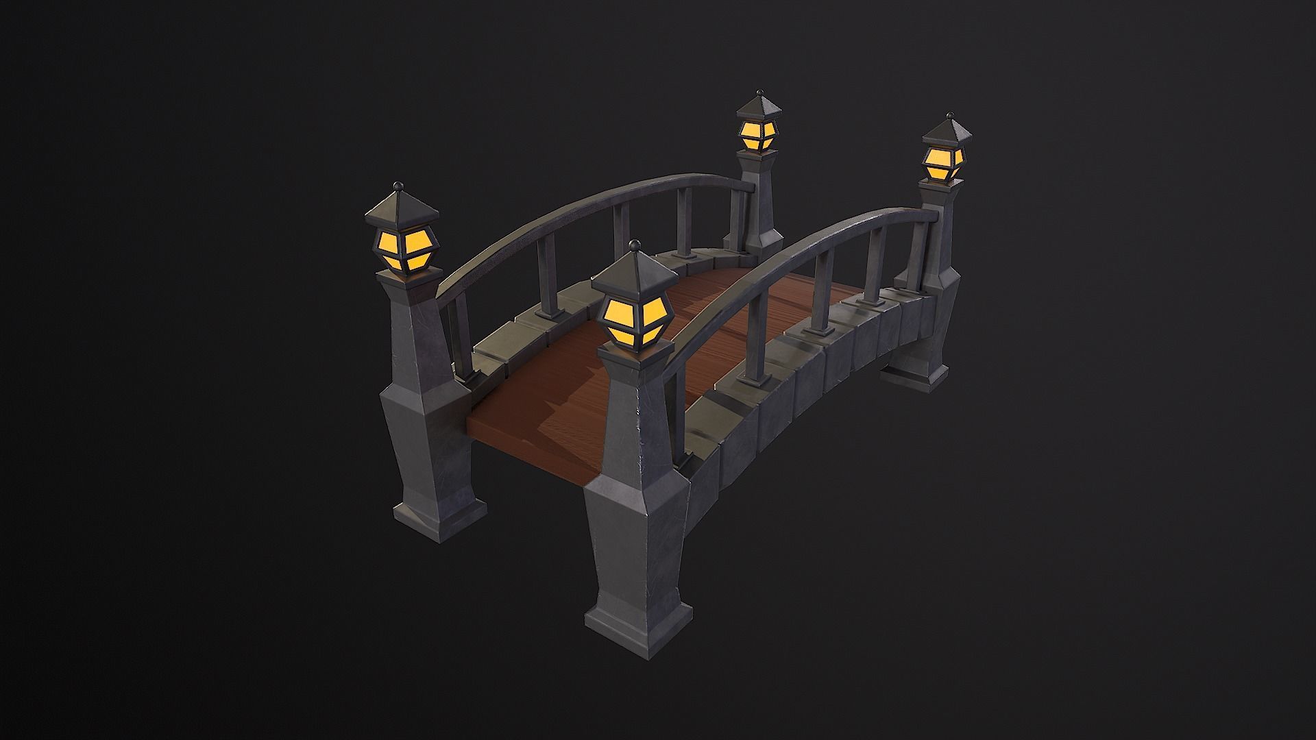 Stylized Bridge Low-poly 3D model_2