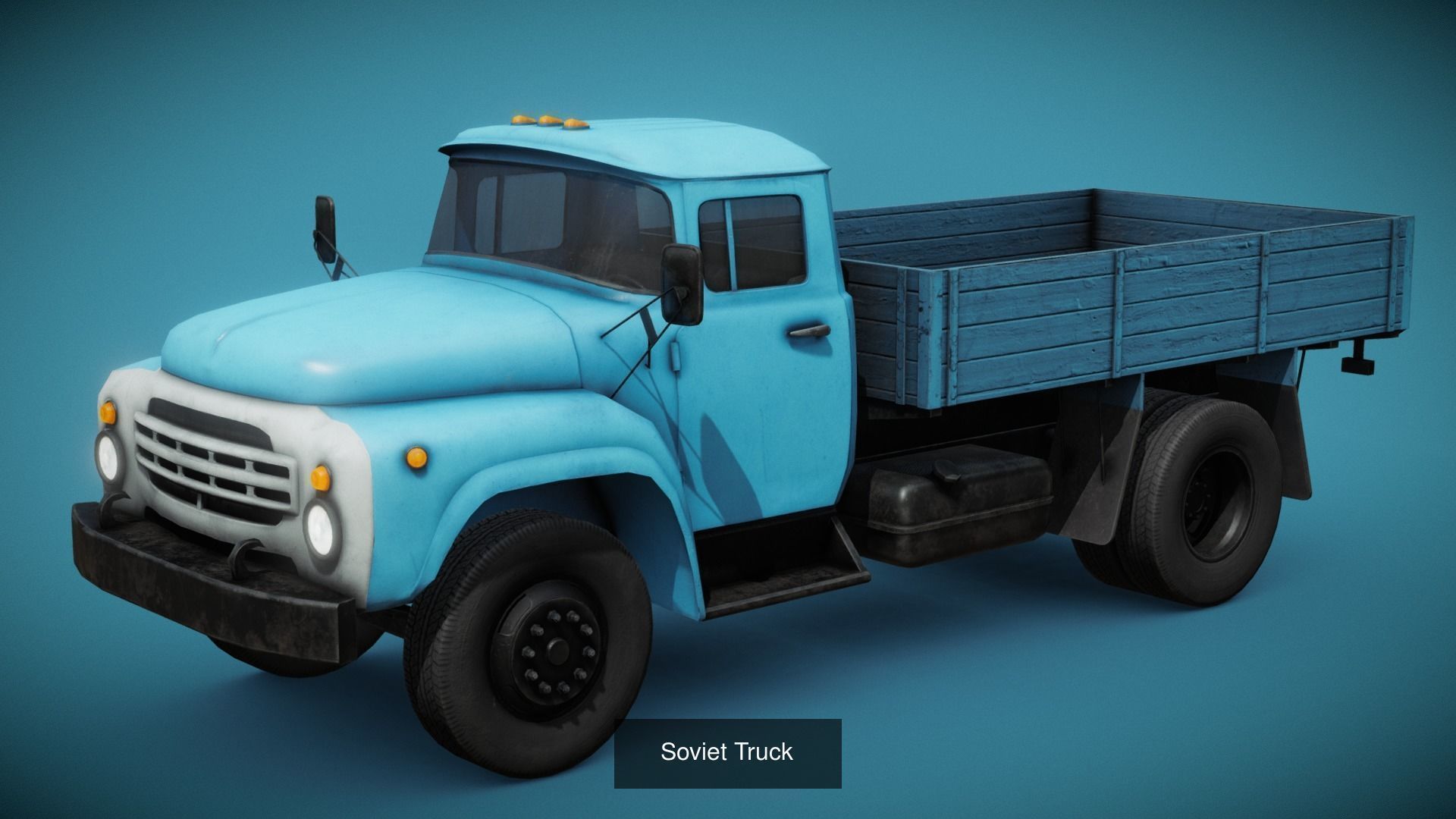 Soviet Flatbed Trucks 3D Model Collection_9
