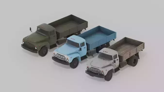 Soviet Flatbed Trucks 3D Model Collection