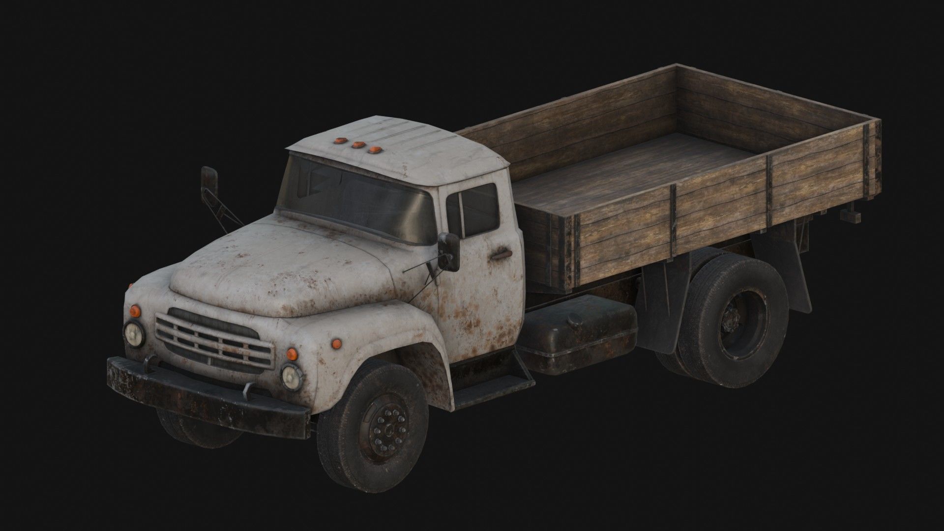 Soviet Flatbed Trucks 3D Model Collection_2