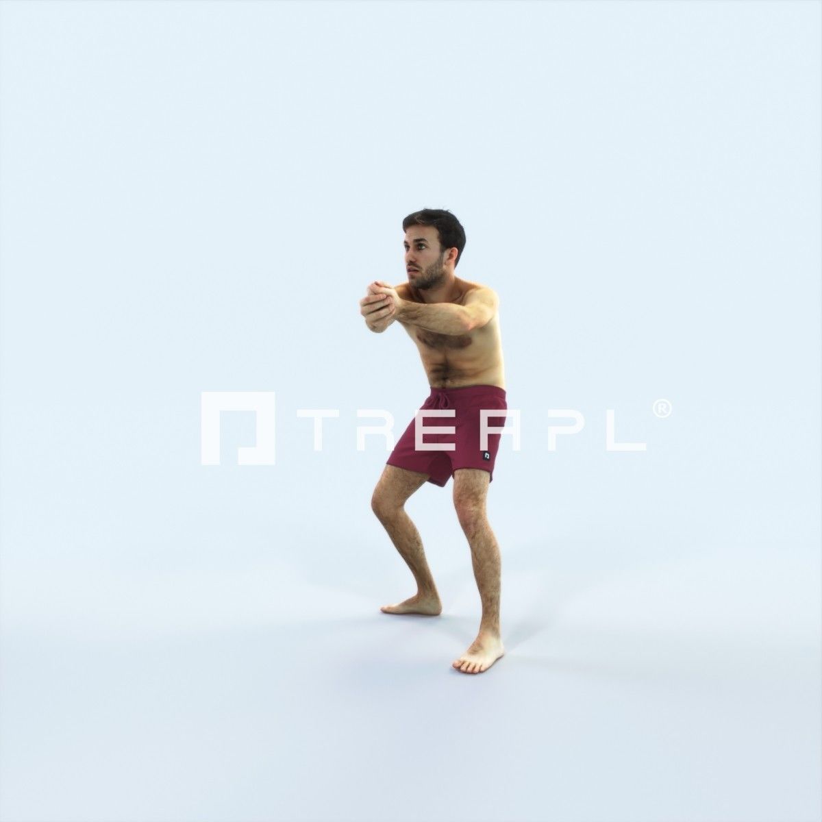 Flow 15K Beach Receiving Sports Man Low-poly 3D model_5