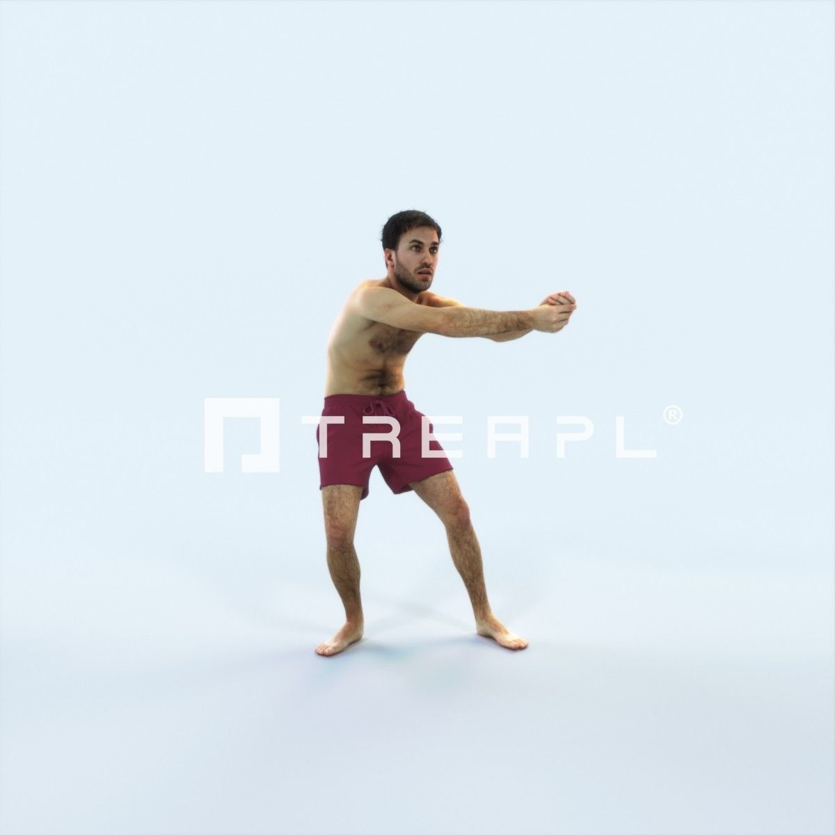 Flow 15K Beach Receiving Sports Man Low-poly 3D model_1