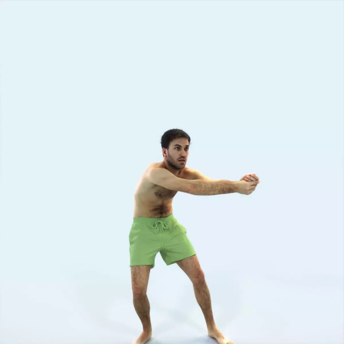 Flow 15J Beach Receiving Sports Man Low-poly 3D model_0