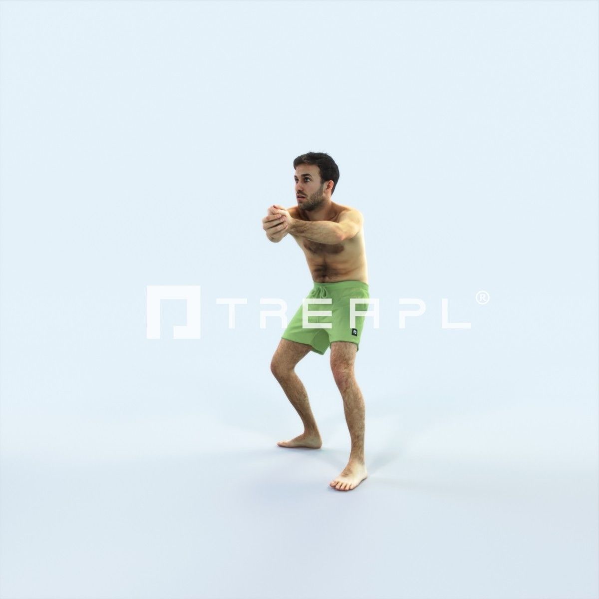 Flow 15J Beach Receiving Sports Man Low-poly 3D model_5