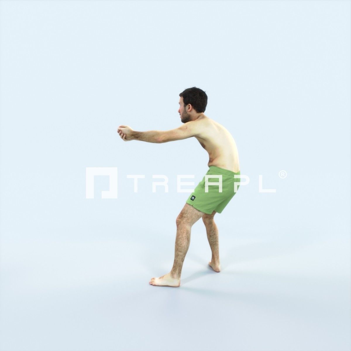 Flow 15J Beach Receiving Sports Man Low-poly 3D model_4