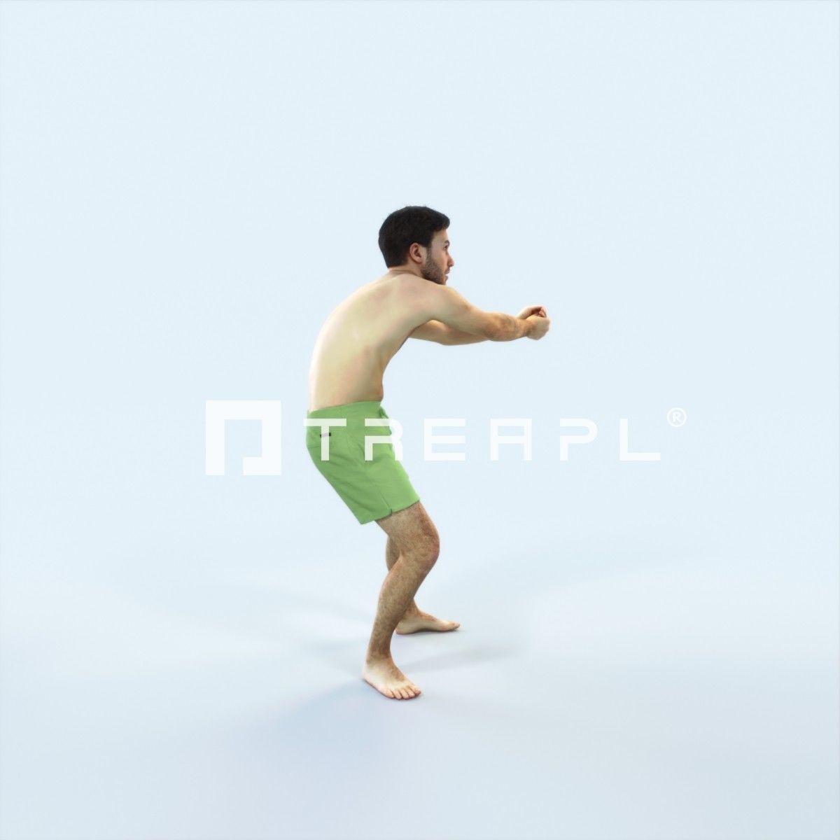 Flow 15J Beach Receiving Sports Man Low-poly 3D model_2