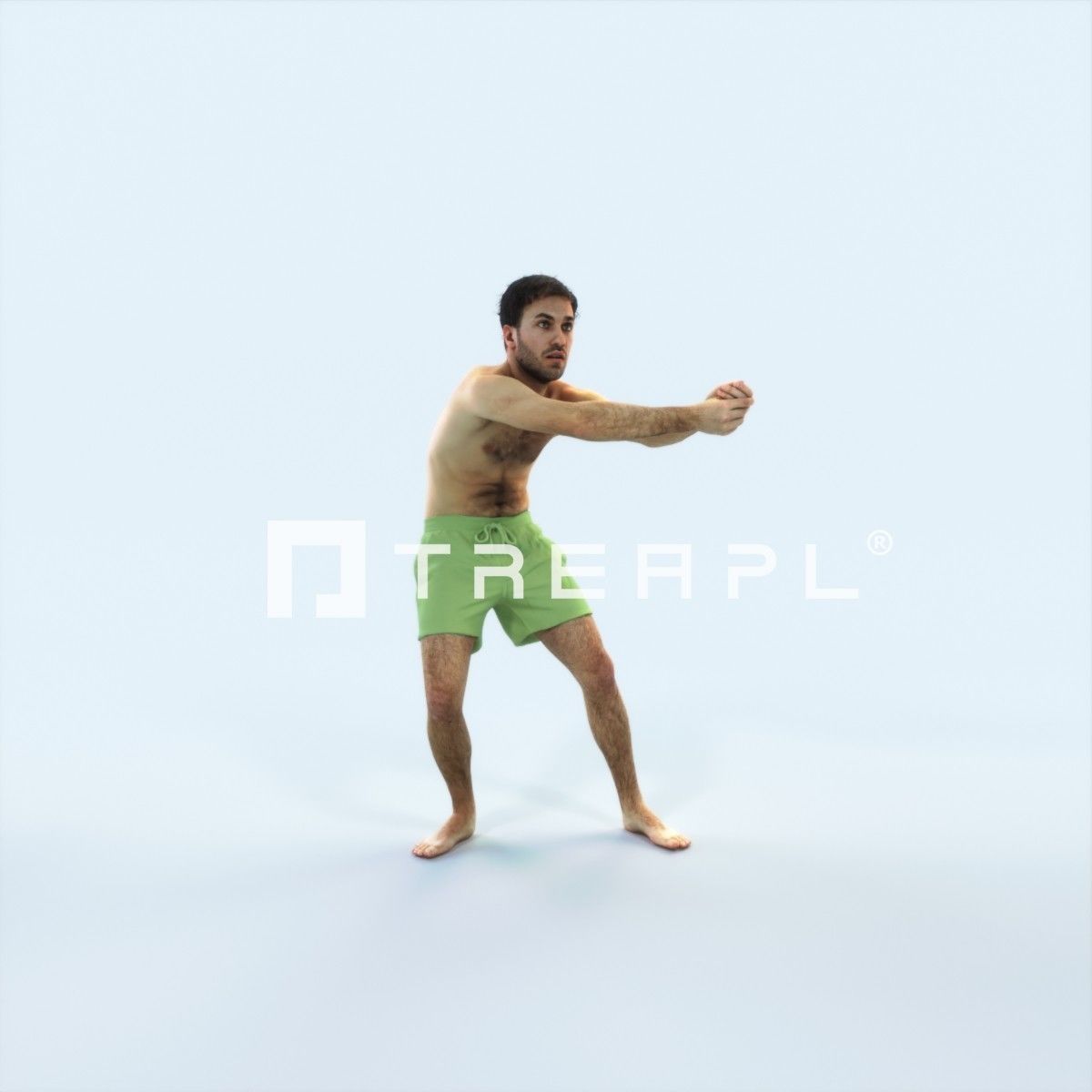 Flow 15J Beach Receiving Sports Man Low-poly 3D model_1