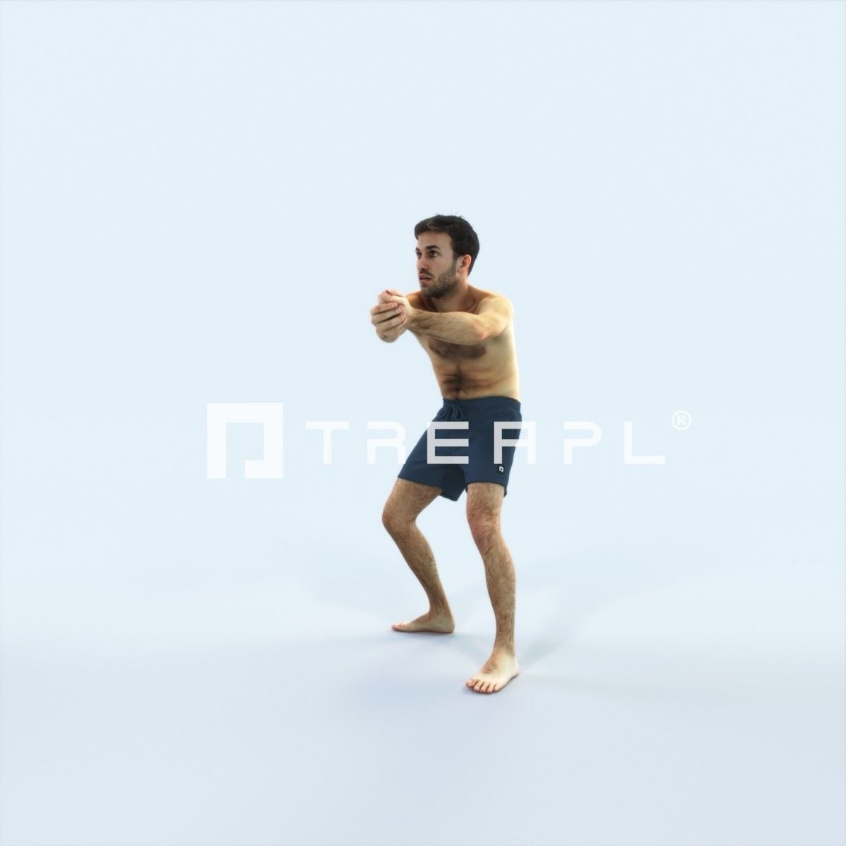 Flow 15G Beach Receiving Sports Man Low-poly 3D model_5