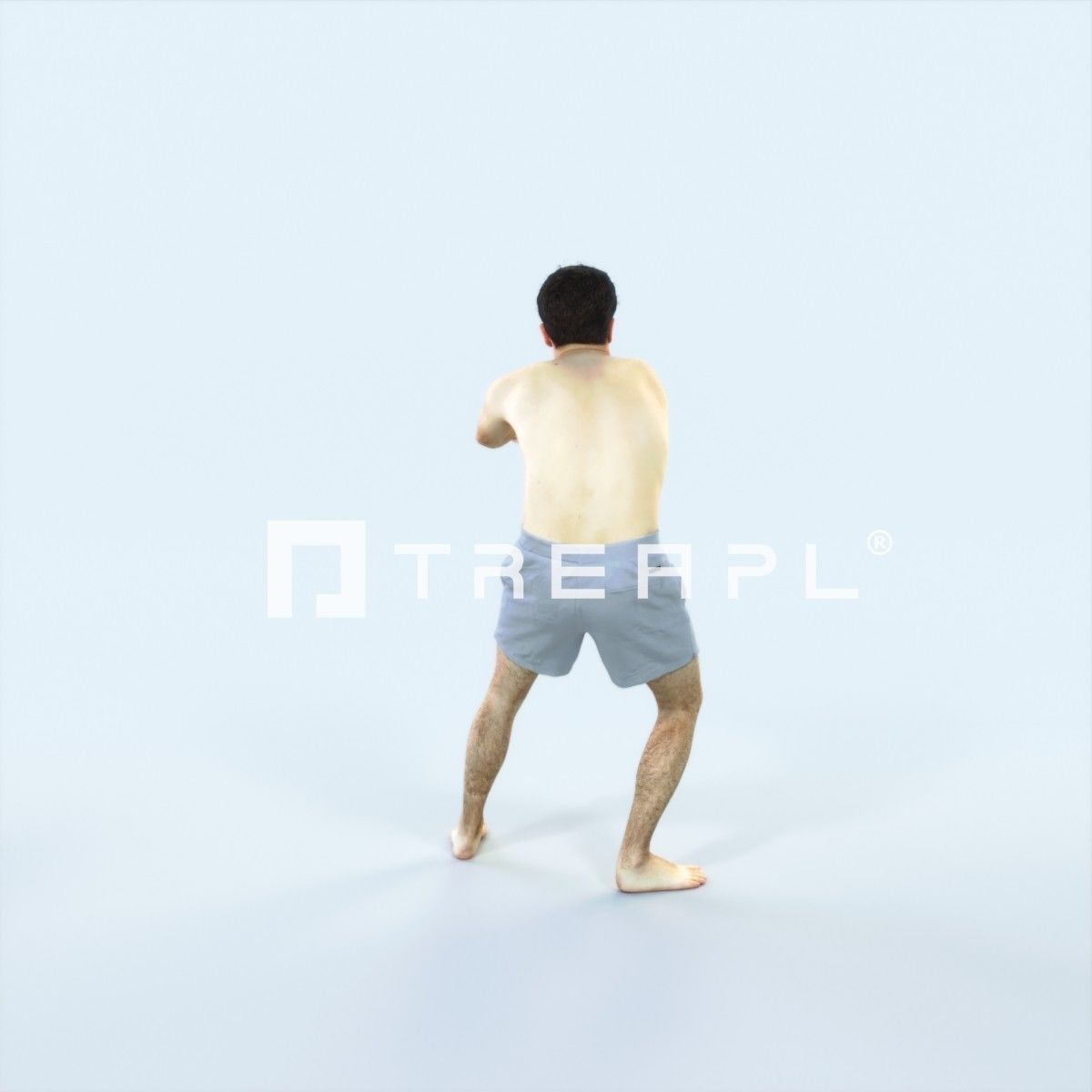 Flow 15C Beach Receiving Sports Man Low-poly 3D model_3