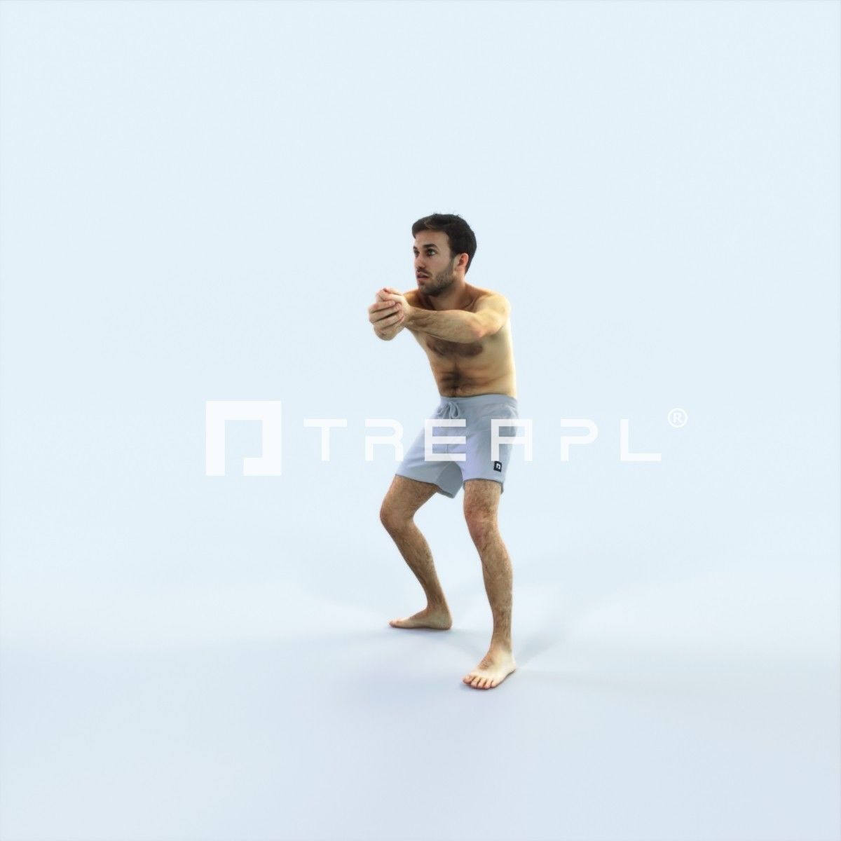 Flow 15C Beach Receiving Sports Man Low-poly 3D model_5