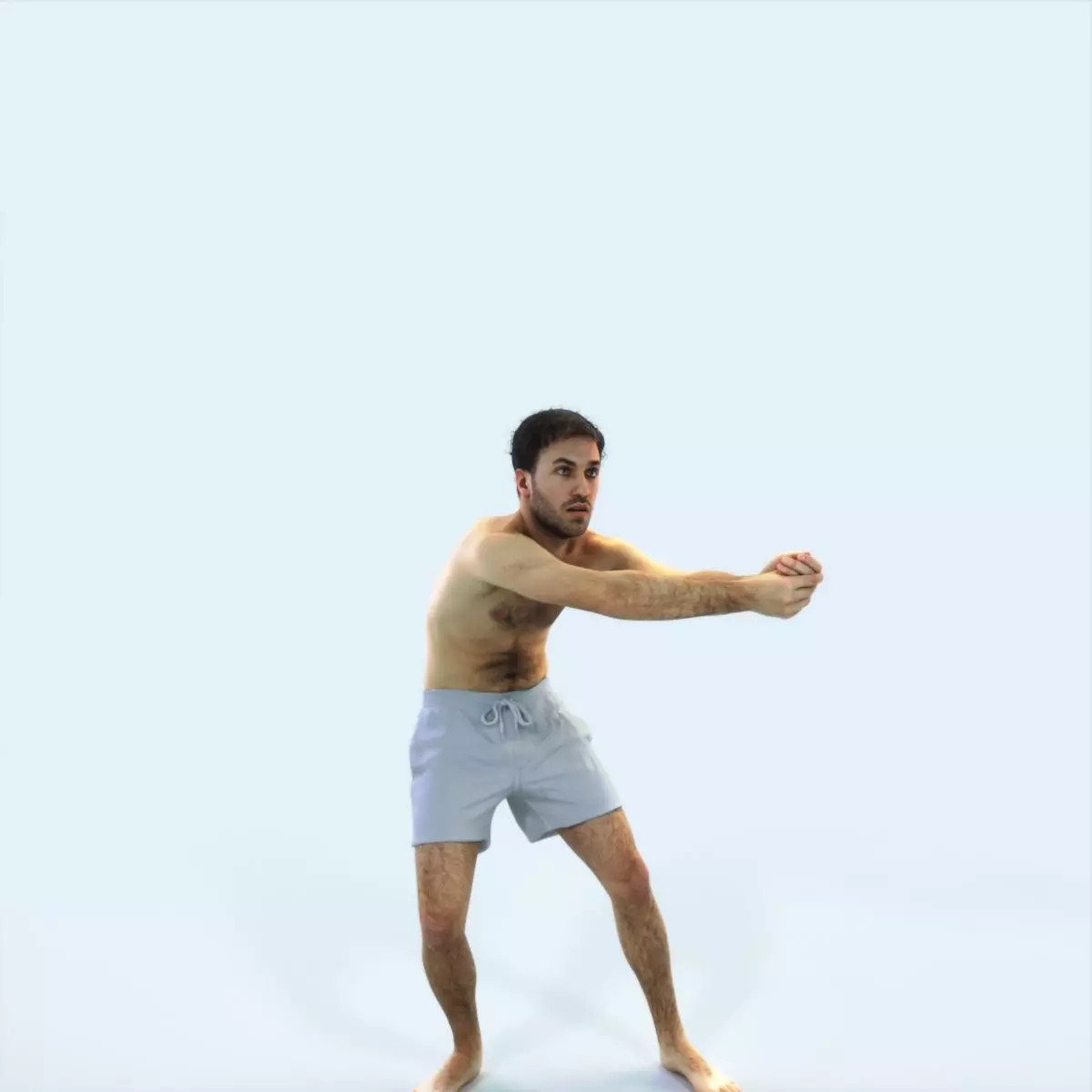 Flow 15C Beach Receiving Sports Man Low-poly 3D model_0