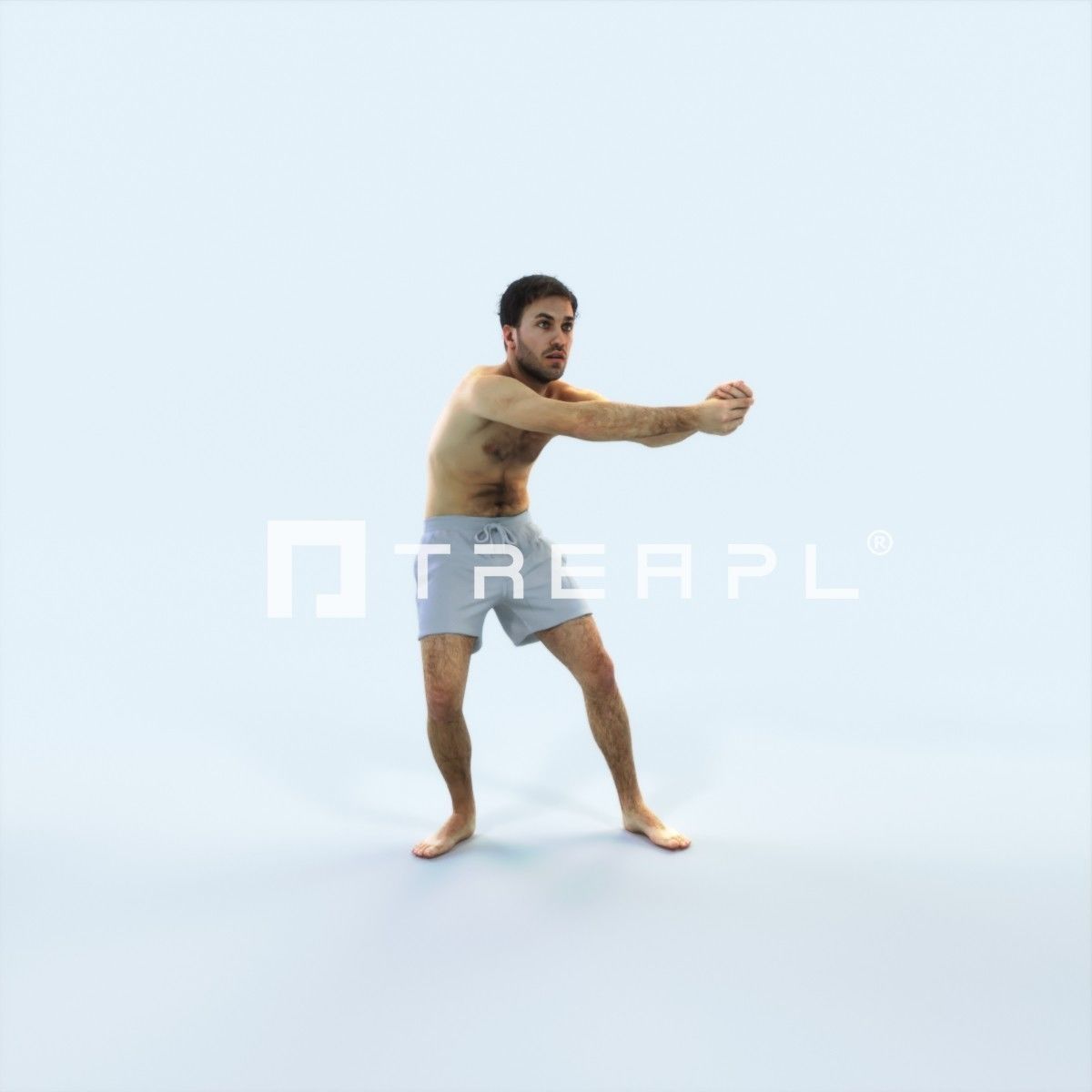 Flow 15C Beach Receiving Sports Man Low-poly 3D model_1