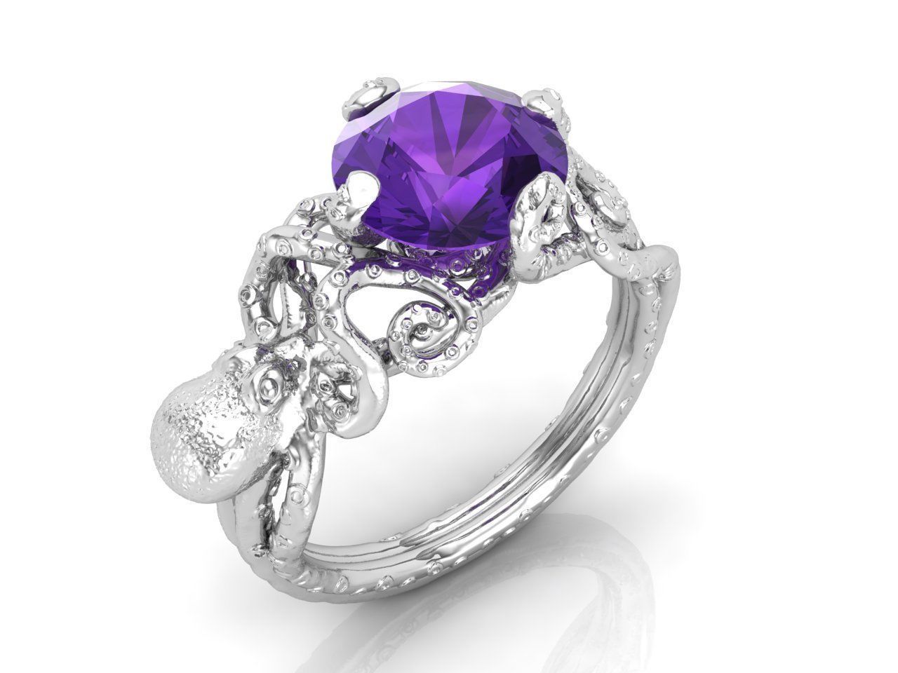 Octopus ring 3D print model_4