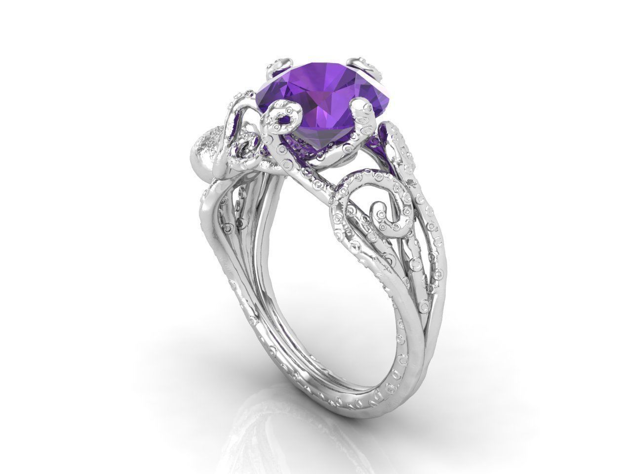 Octopus ring 3D print model_7