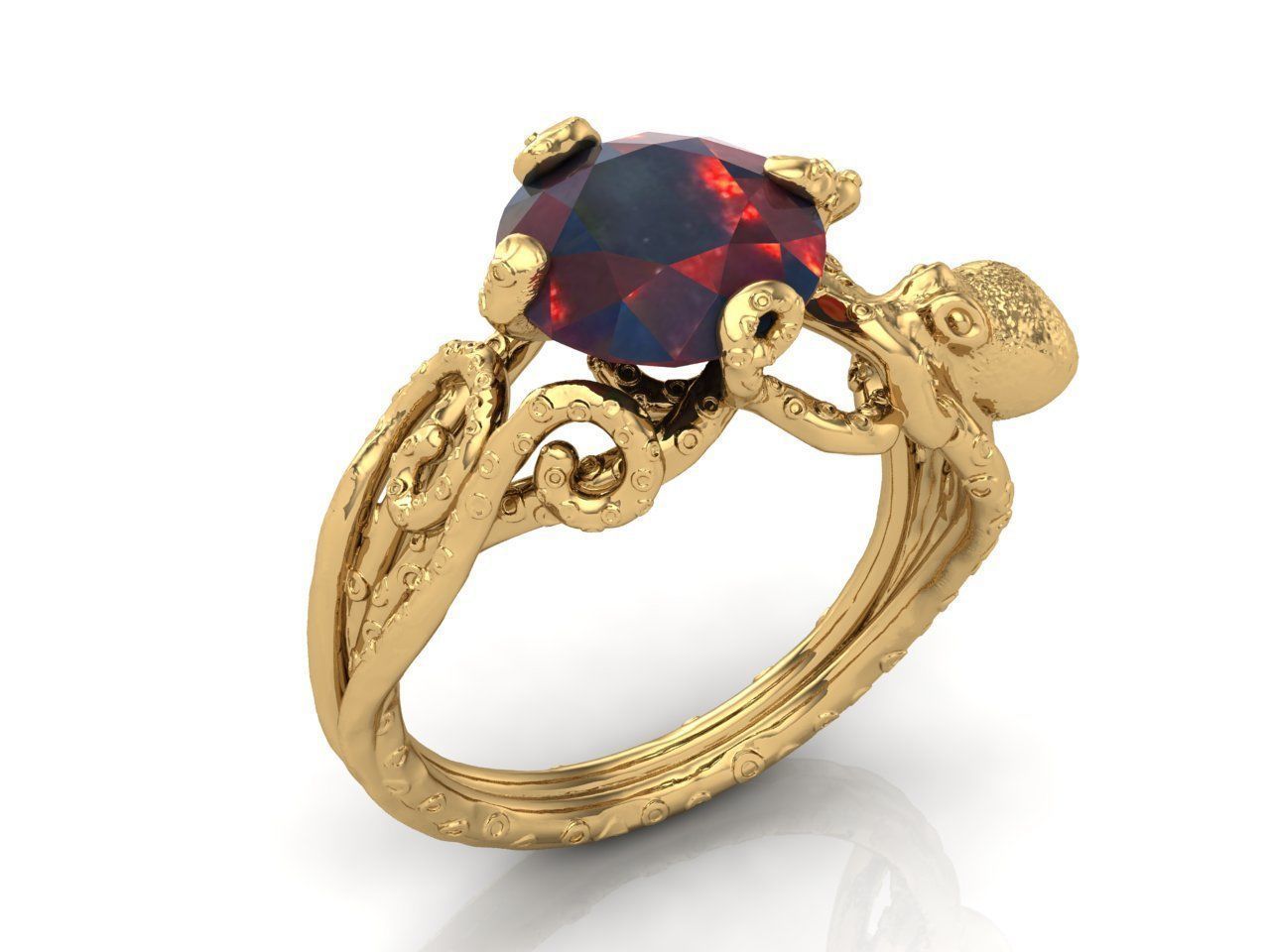 Octopus ring 3D print model_1