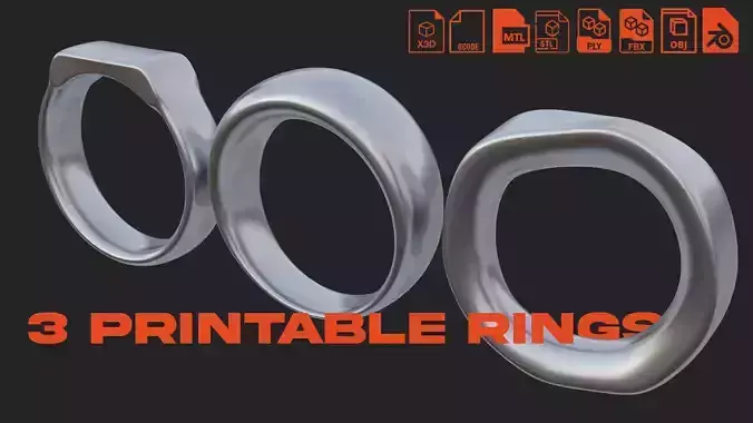 3 printable rings