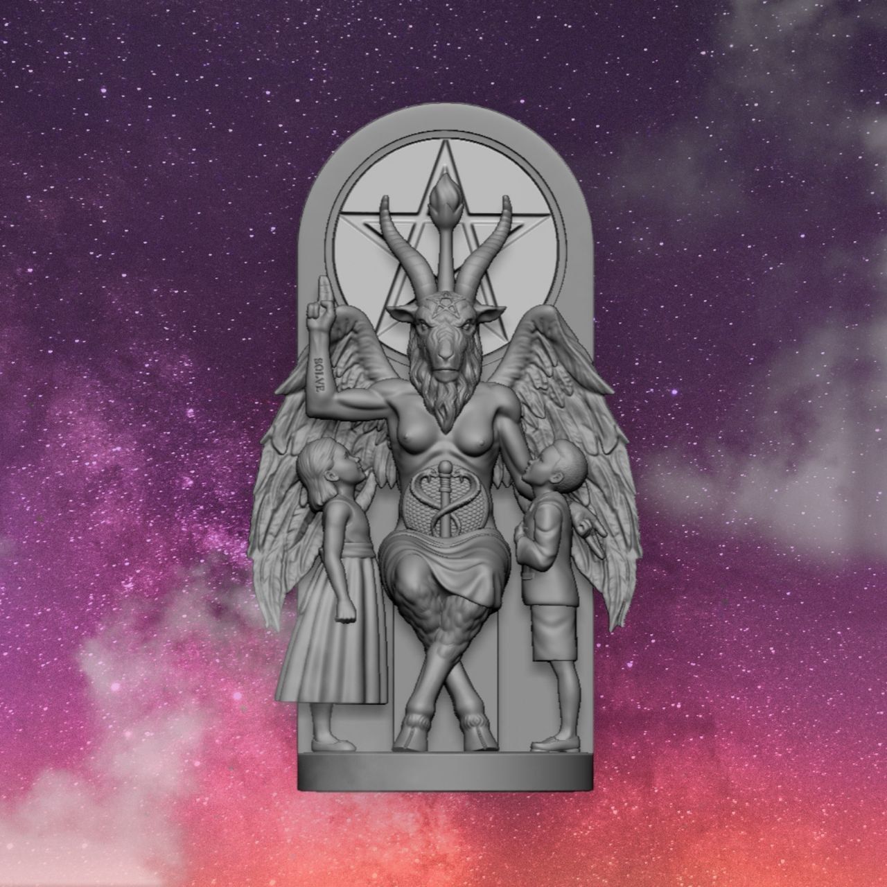 BAPHOMET WITH CHILDREN  3D print model_5