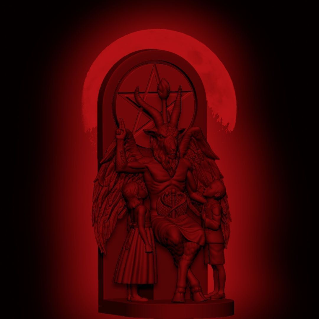 BAPHOMET WITH CHILDREN  3D print model_4