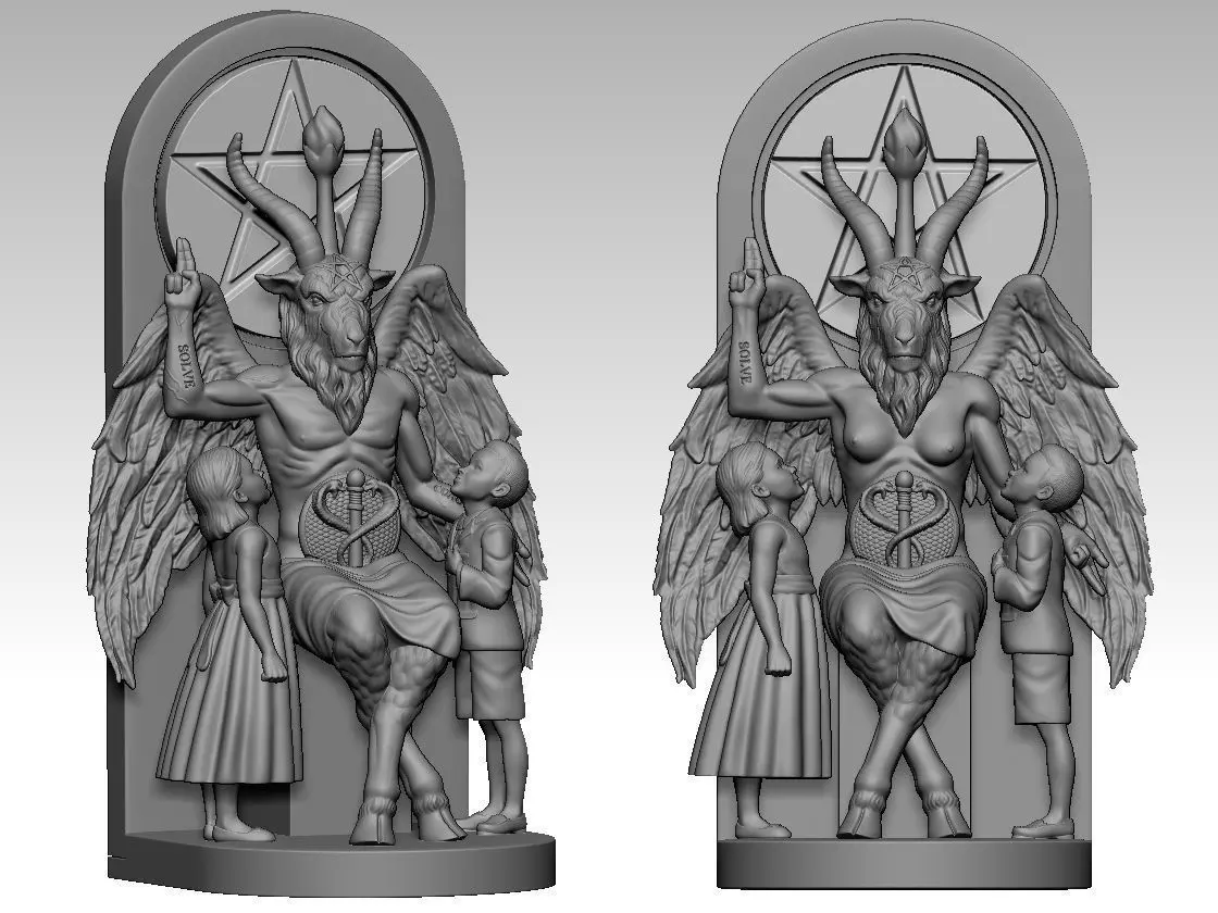 BAPHOMET WITH CHILDREN  3D print model_0