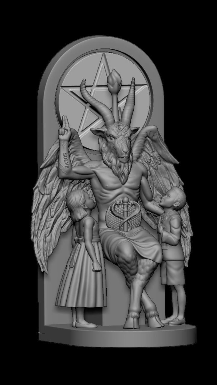 BAPHOMET WITH CHILDREN  3D print model_2