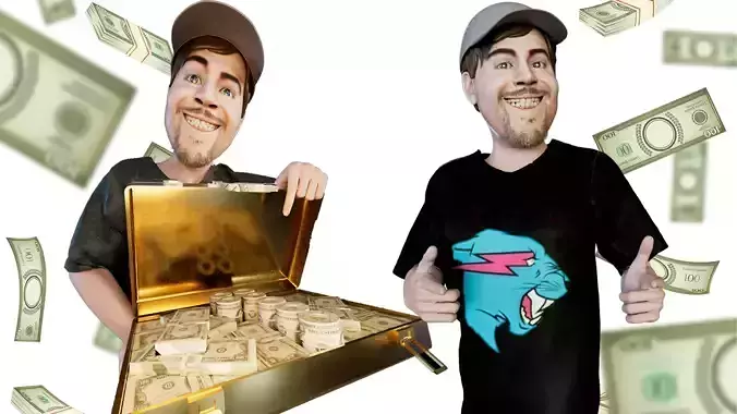 Mr Beast 3d Model Free low-poly 3D model