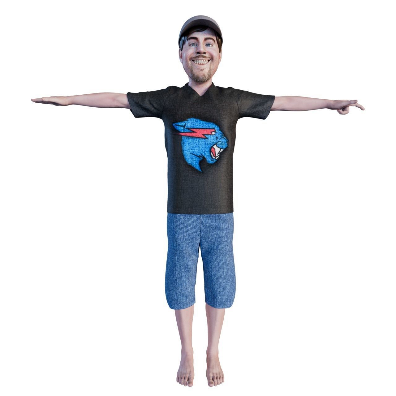 Mr Beast 3d Model Free low-poly 3D model_2