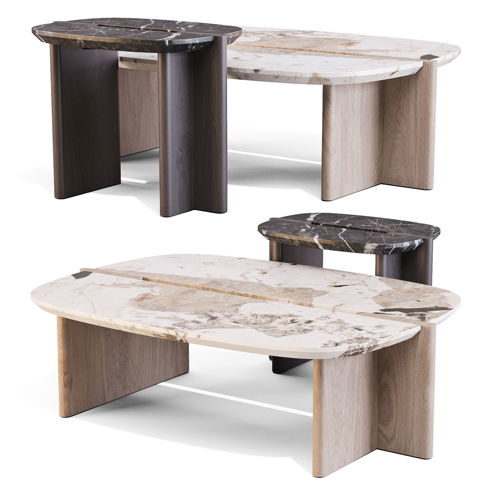 Man of Parts Surfside Drive - Coffee and Side Table 3D model_1