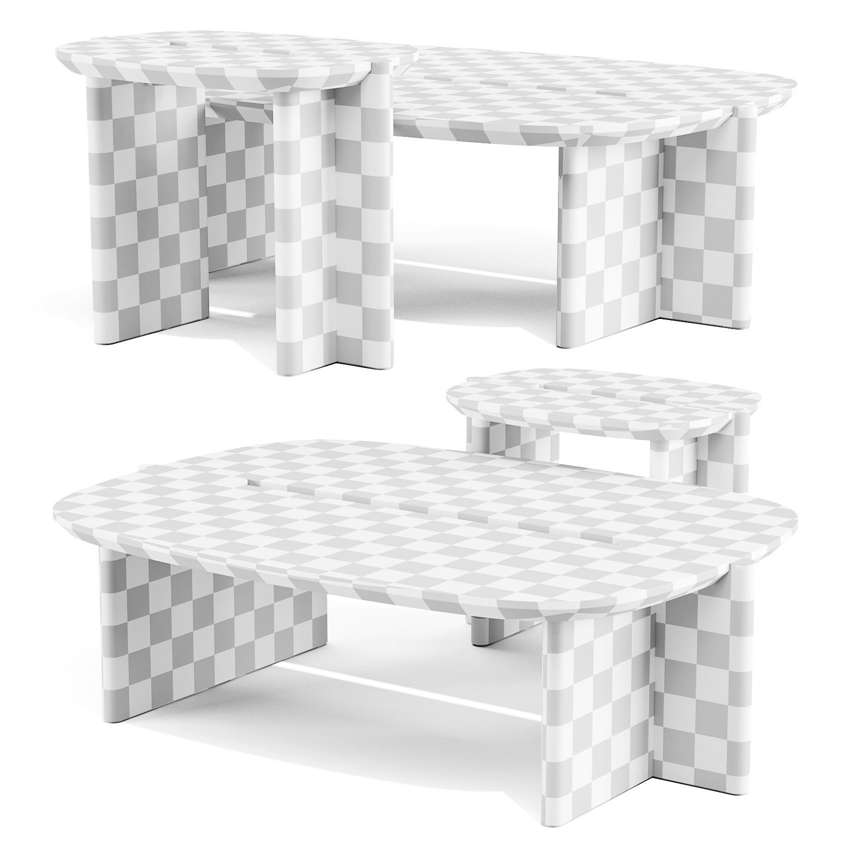 Man of Parts Surfside Drive - Coffee and Side Table 3D model_2