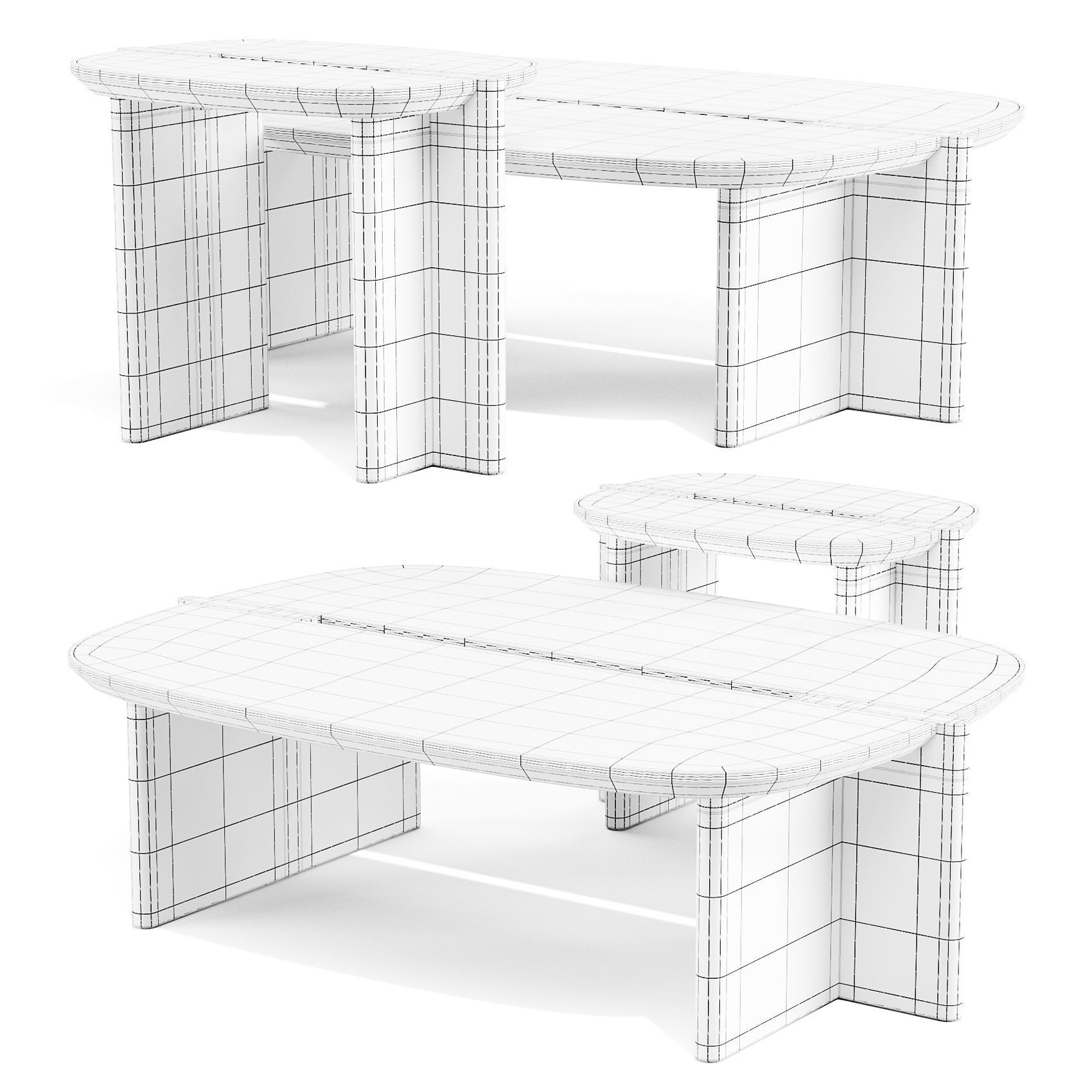 Man of Parts Surfside Drive - Coffee and Side Table 3D model_3