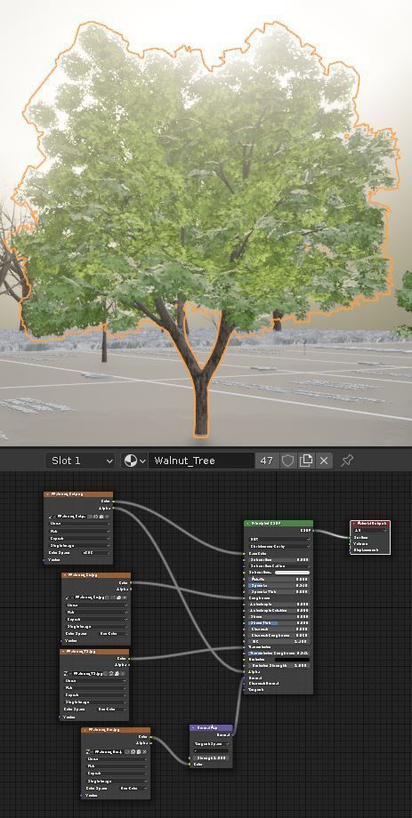 Low-Poly Walnut Tree Package Low-poly 3D model_31