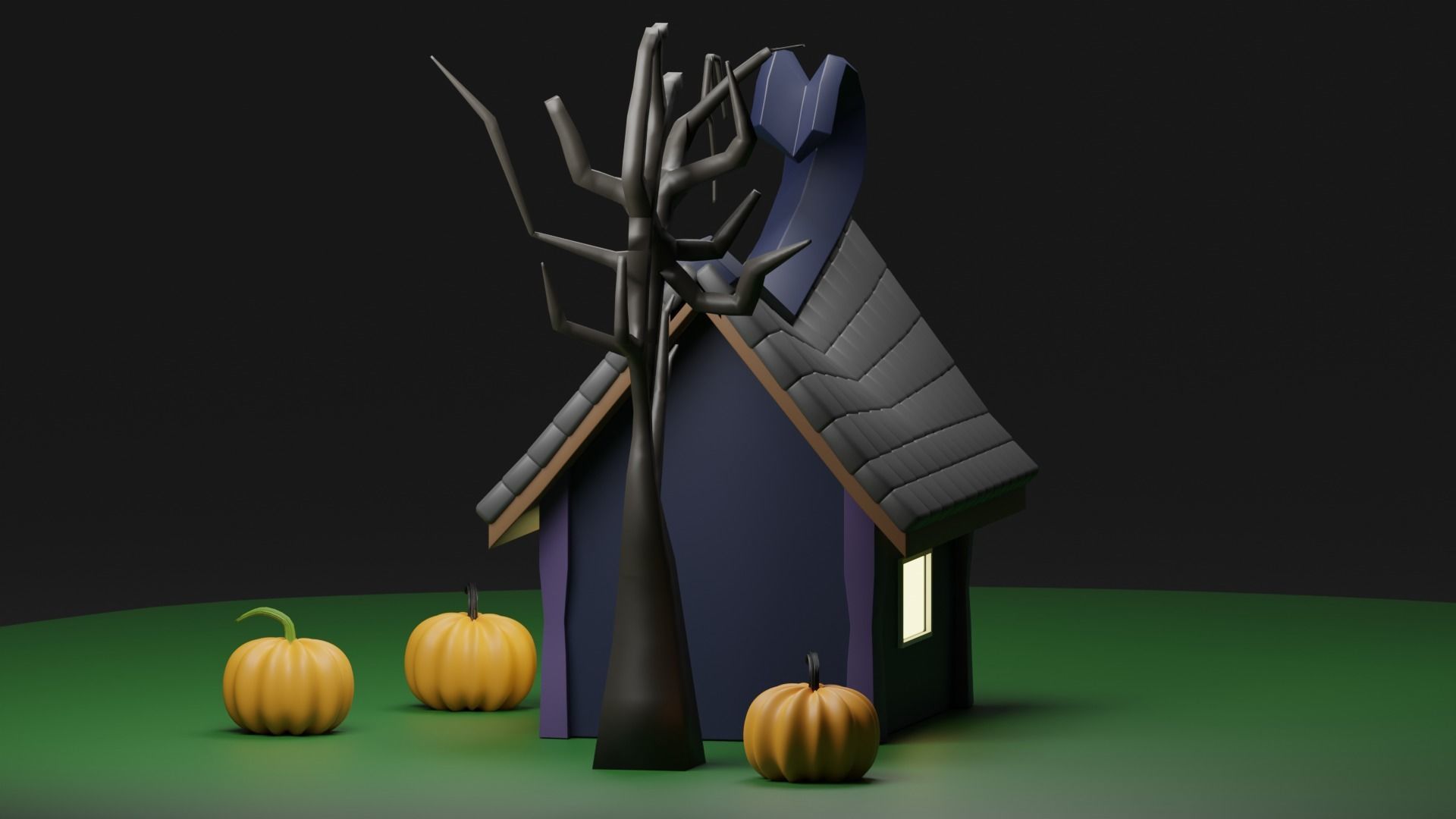 witch house  Low-poly 3D model_3