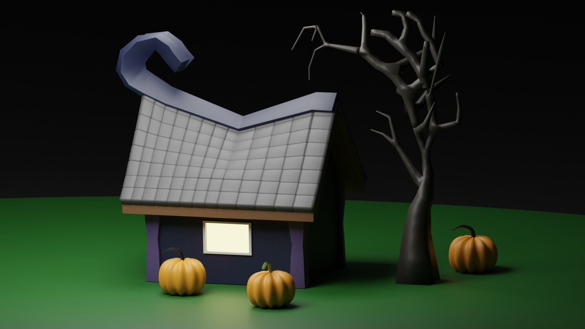 witch house  Low-poly 3D model_1
