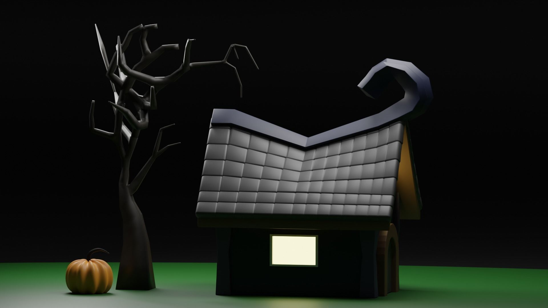 witch house  Low-poly 3D model_4