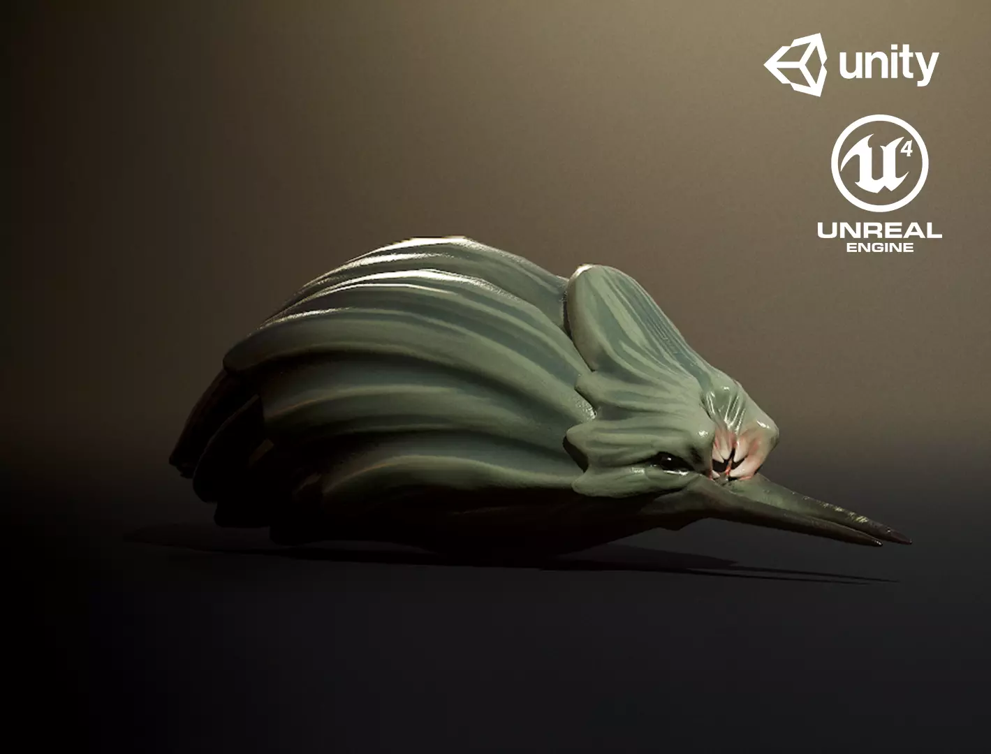 Clam creature1 - Game Ready Low-poly 3D model Low-poly 3D model_0