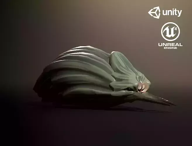 Clam creature1 - Game Ready Low-poly 3D model Low-poly 3D model