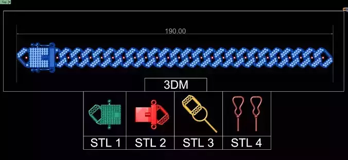 CUBAN LINK CHAIN FOR BRACELETS OR NECKLACE 19cm