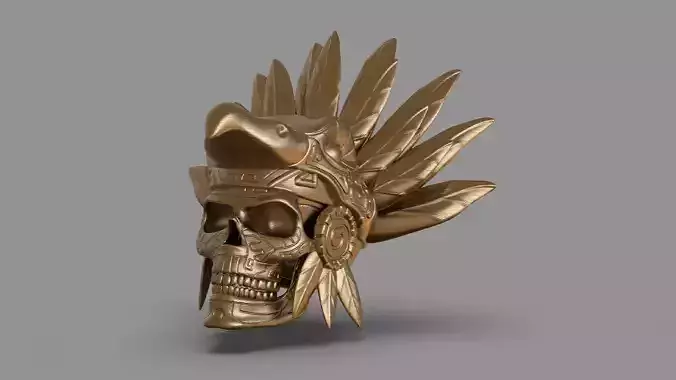 Eagle Aztec Skull 