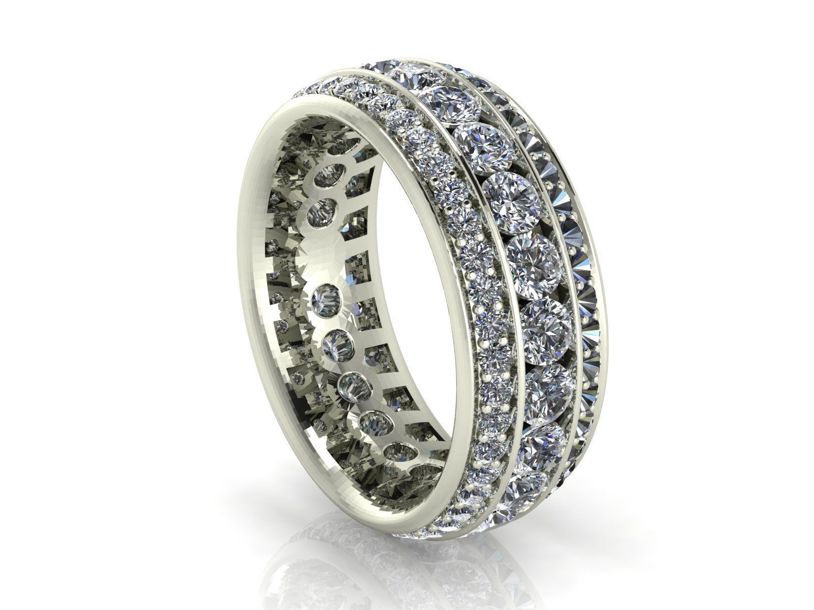 3 Row Eternity Band 3D print model_2