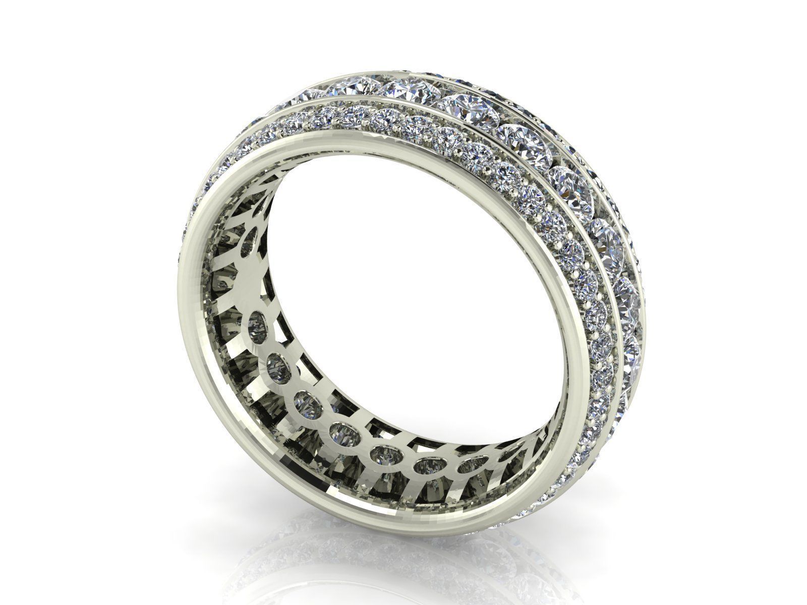 3 Row Eternity Band 3D print model_3