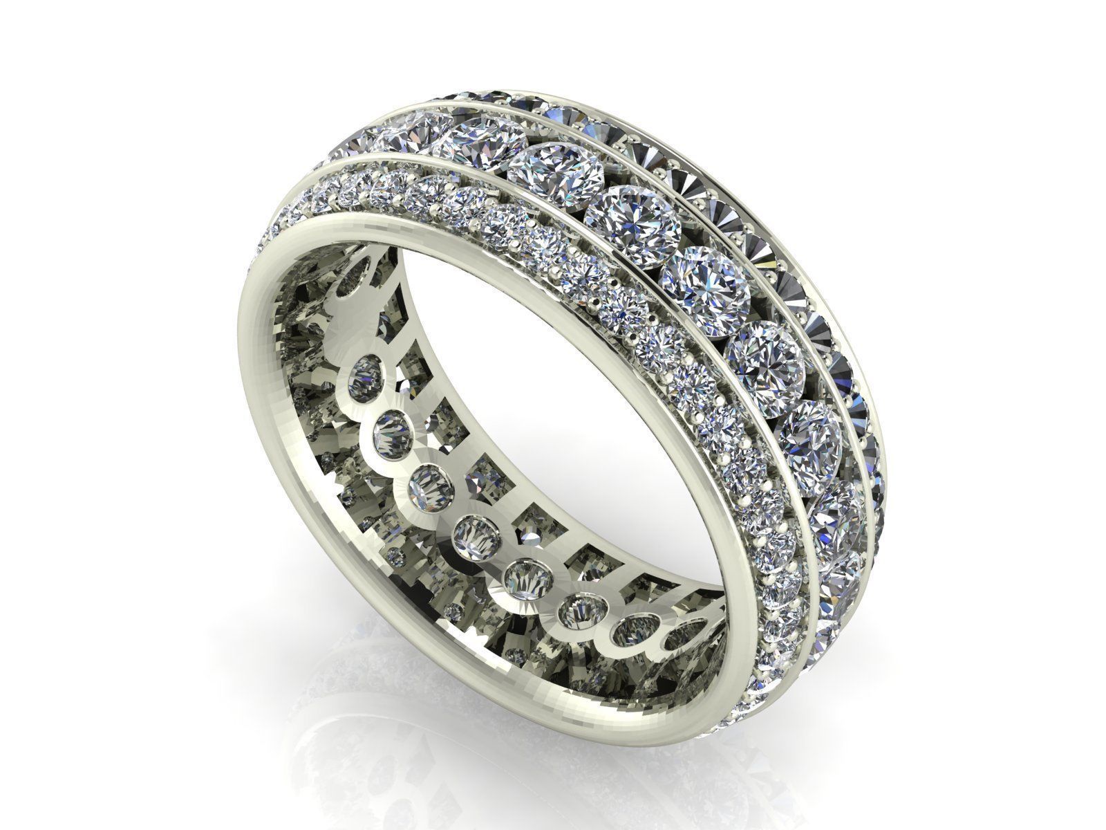 3 Row Eternity Band 3D print model_1