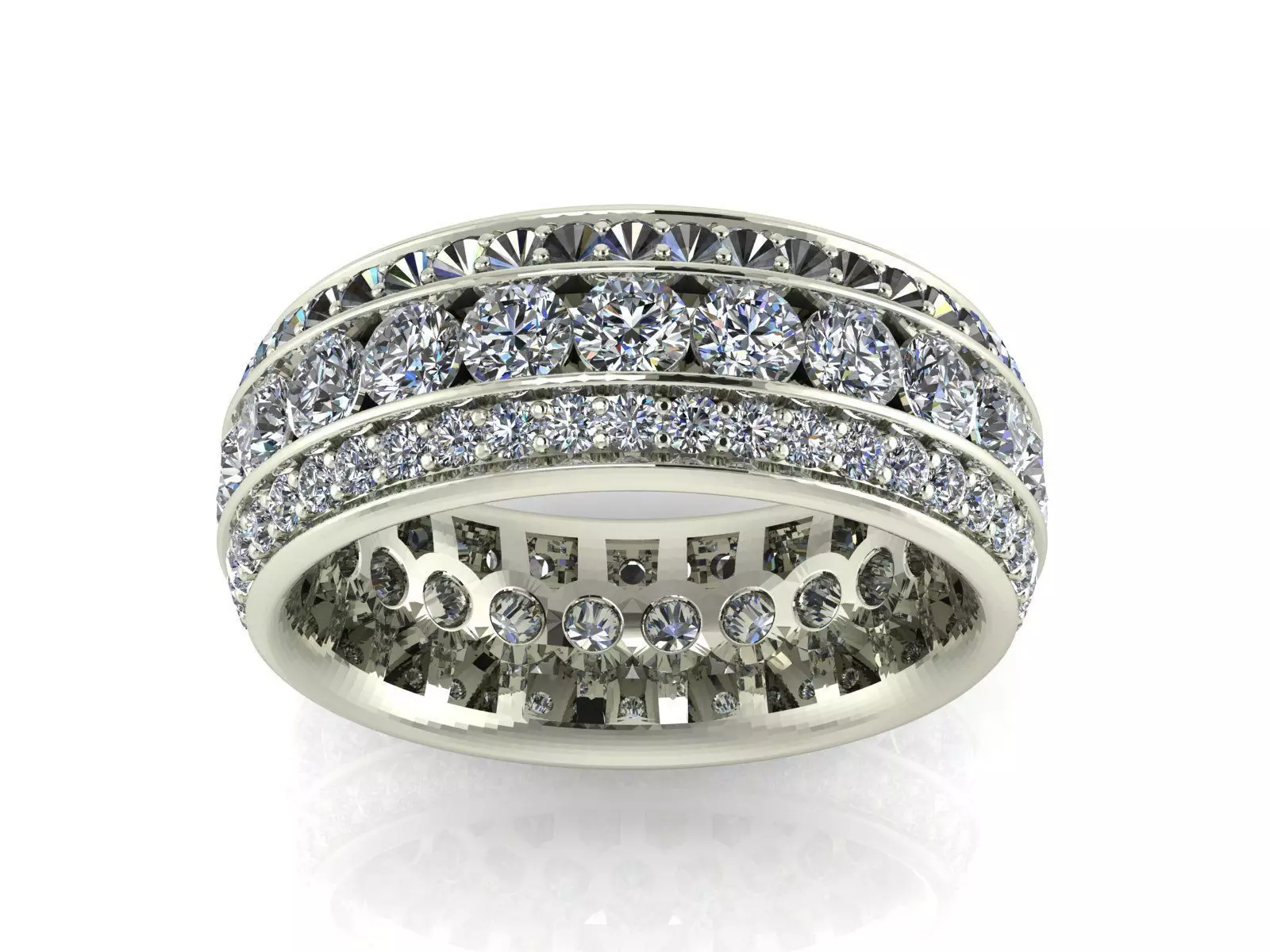 3 Row Eternity Band 3D print model_0