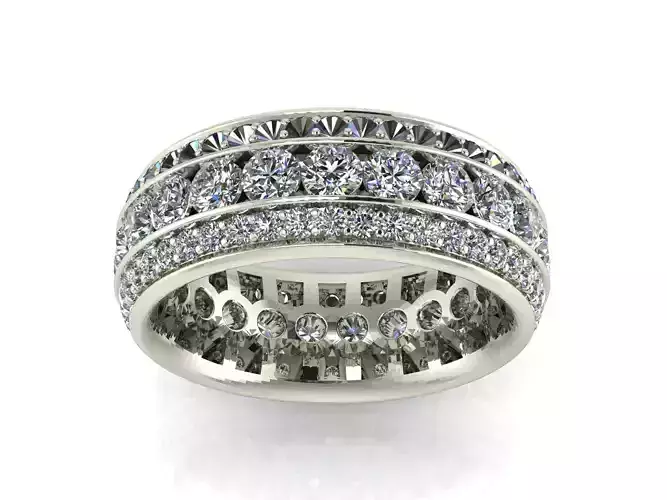 3 Row Eternity Band