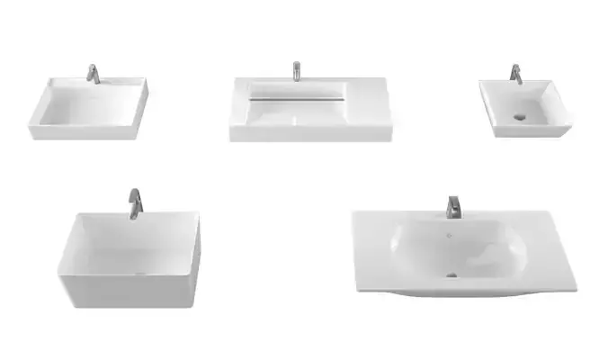 5 modern sink Low-poly 3D model