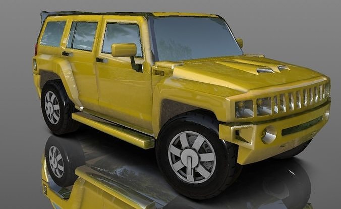 Hummer SUV H3 Low-poly 3D model Game Ready Low-poly 3D model