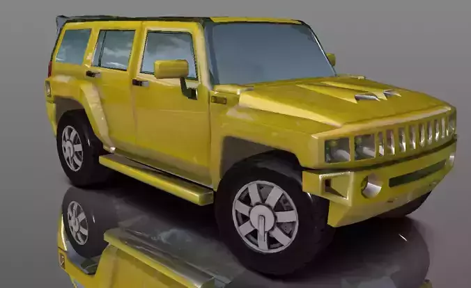 Hummer SUV H3 Low-poly 3D model Game Ready