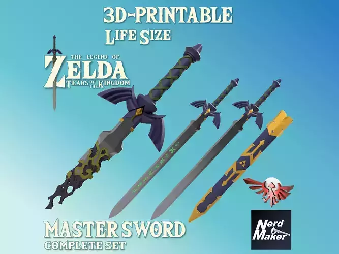 Master Sword - Zelda Tears of the Kingdom - Complete Set -  3D print model